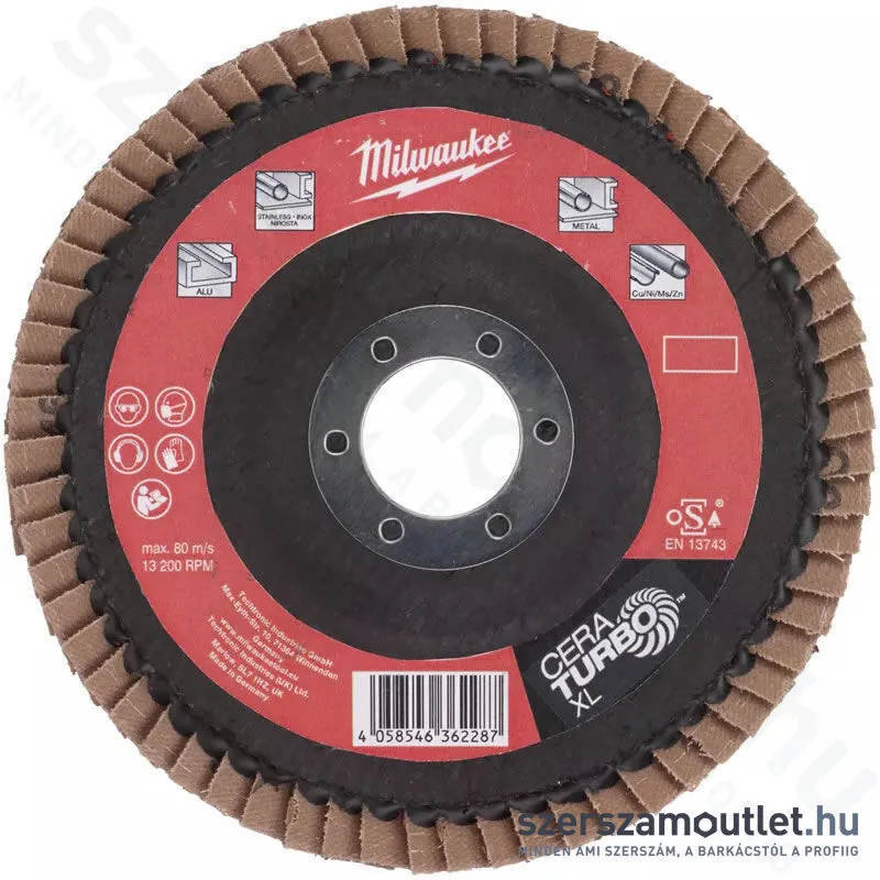 MILWAUKEE SLC XL 50/115 Kerámia szemcsés lamellás csiszolótárcsa 115mm G60 (1db)