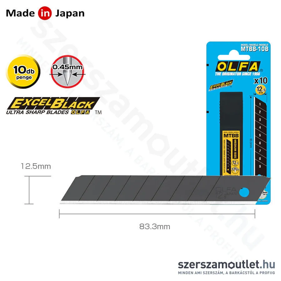 OLFA MTBB Penge 12,5mm | tördelhető [10db] (MTBB-10B)