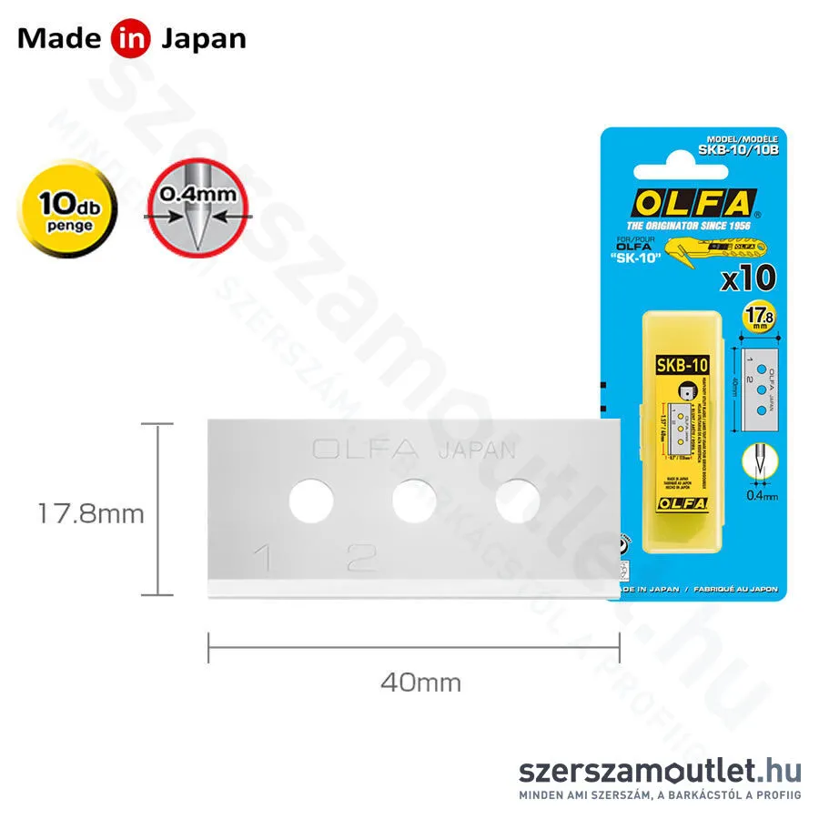 OLFA SKB-10 Biztonsági penge 17,8mm [10db] (SKB-10/10B)