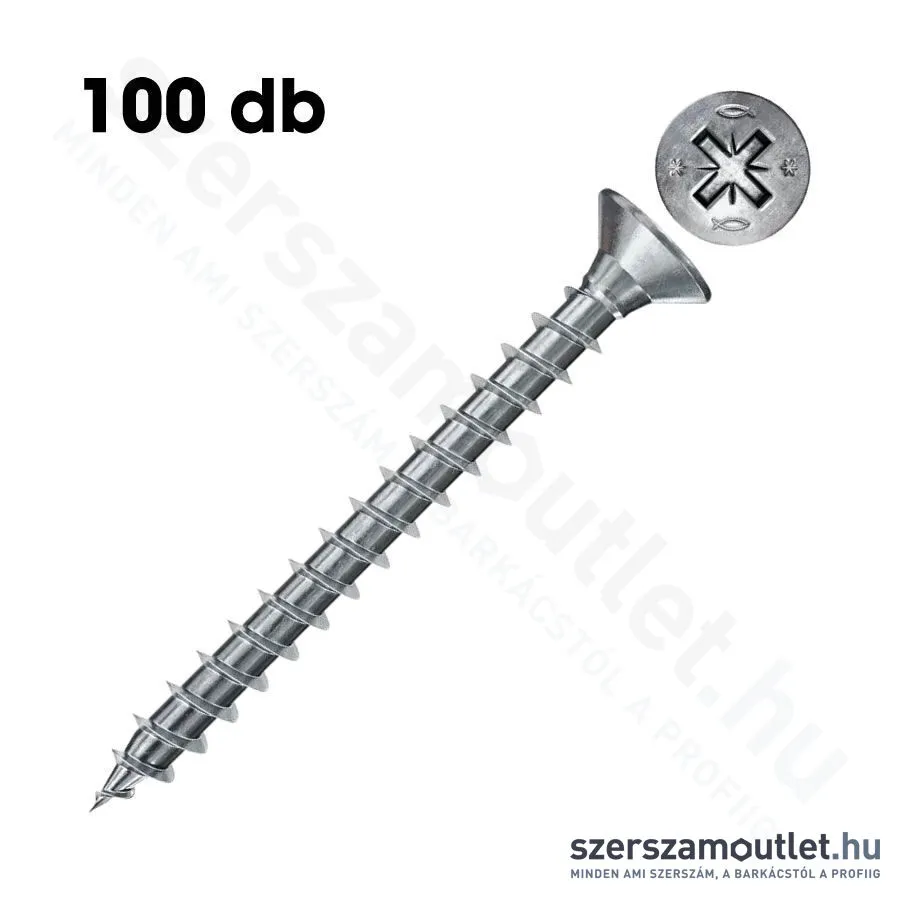 FISCHER FPF II CZF Faforgácslapcsavar 4,0x30mm BC PZ | végigmenetes [100db]