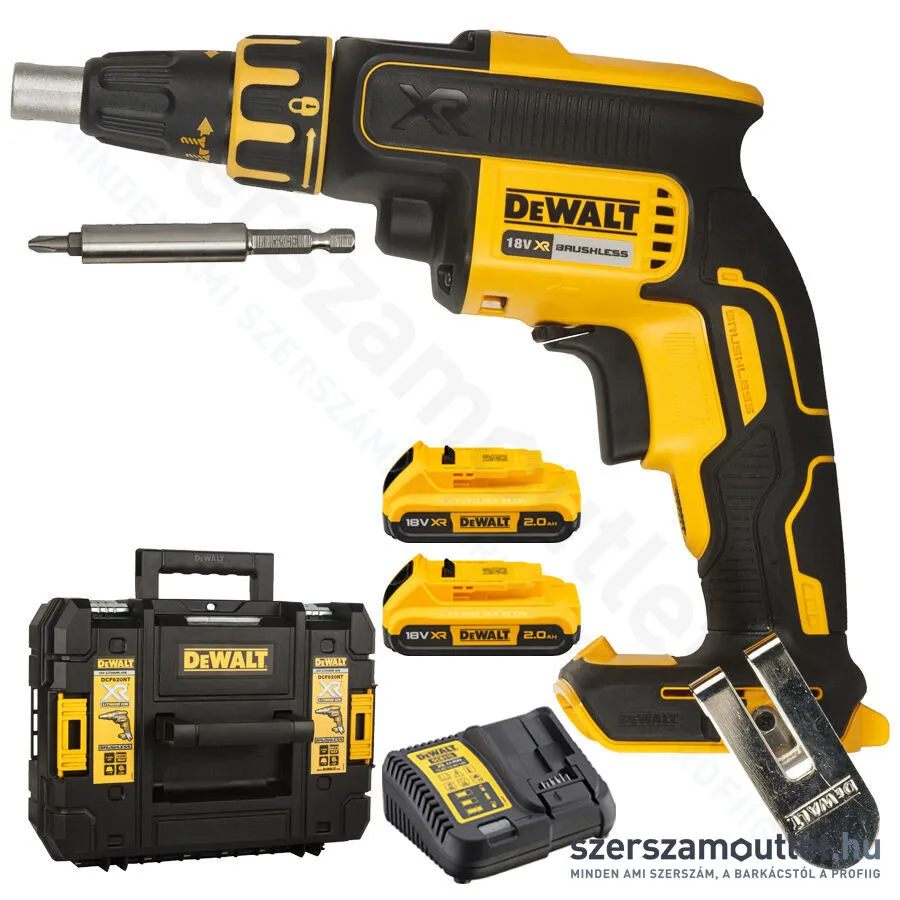 DEWALT DCF620D2 Akkus szénkefementes gipszkarton csavarozó TSTAK kofferben (2x2,0Ah/18V)