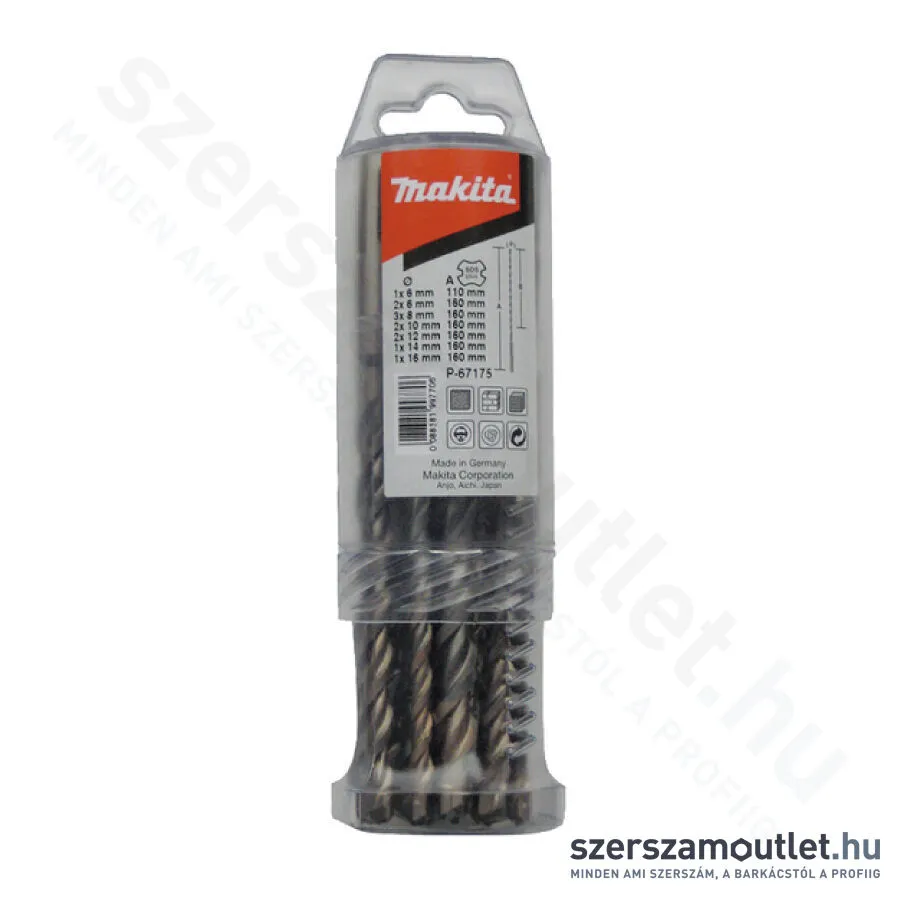 MAKITA SDS-Plus V-plus fúrókészlet 6x110;6/8/10/12/14/16x160 mm (P-67175)