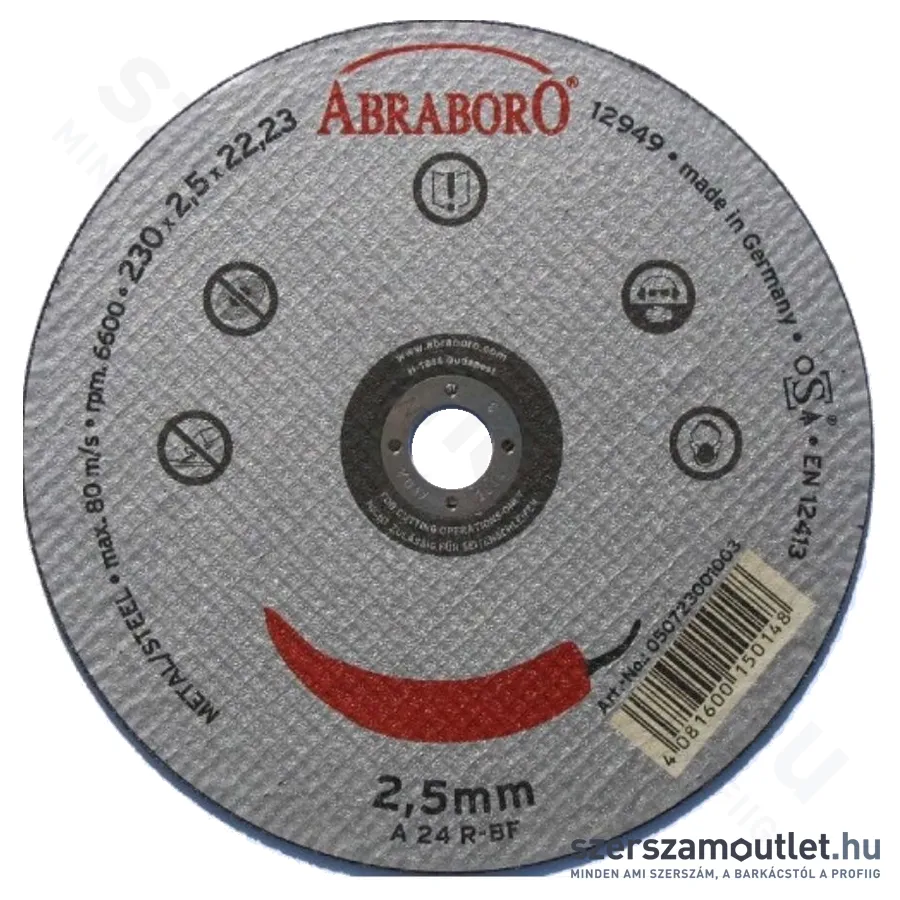 ABRABORO Chili fémvágó korong 230x2,5x22,23mm (050723001003)