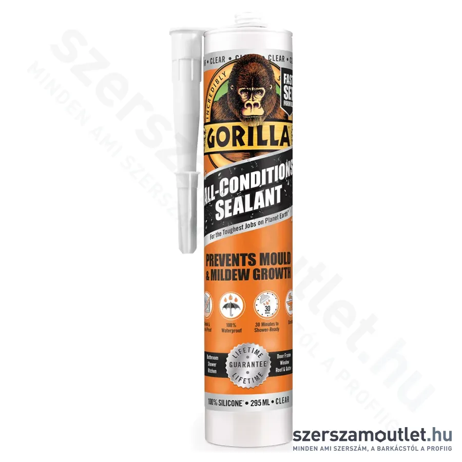 GORILLA SEALANT CLEAR Átlátszó szilikon tömítő 30perc 295ml (1144100)