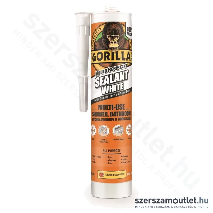 GORILLA SEALANT WHITE Fehér szilikon tömítő 30perc 295ml (1144000)