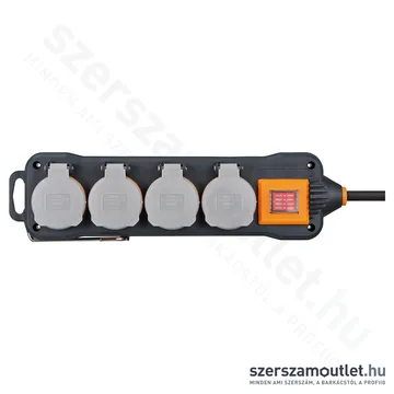 BRENNENSTUHL professionalLINE 4-es elosztó kapcsolóval 5m IP54 (H07RN-F 3G2,5) (Fekete) (9152450100)