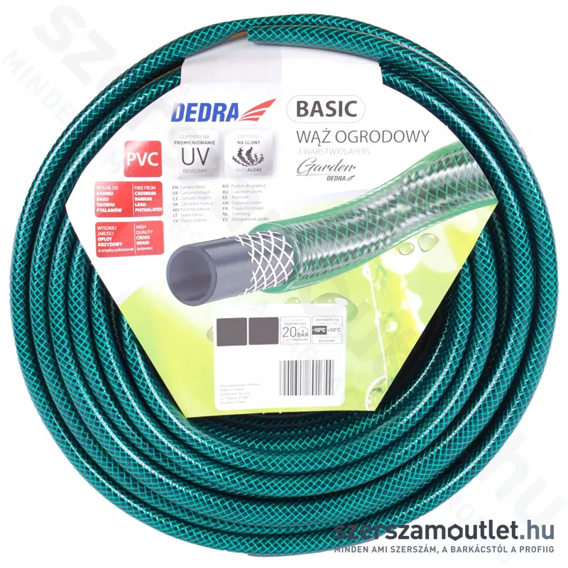 DEDRA Locsolótömlő 20m (1/2") (80N701)