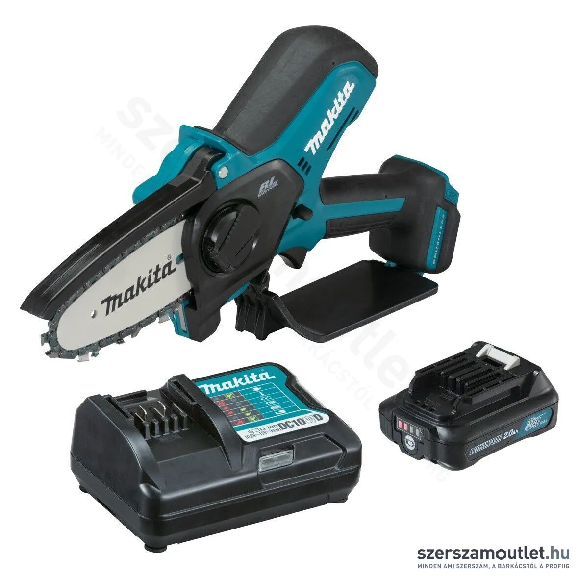 MAKITA UC100DWA Akkus szénkefementes láncfűrész 10cm (12V) (1x2,0Ah akku + töltő) (UC100DWA)