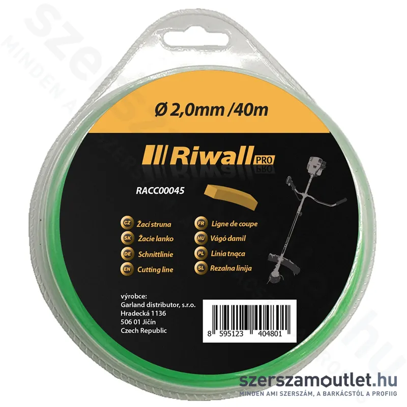 RIWALL Damil, szögletes 2,0mm/40m (RACC00045)