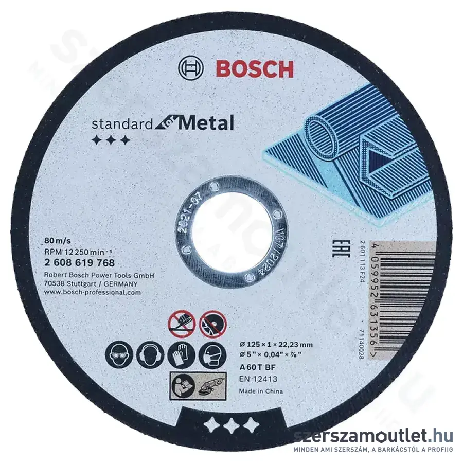 BOSCH Standard for Metal vágótárcsa 125x1x22,23mm (2608619768)