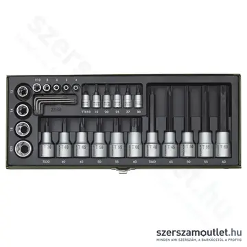 PROXXON Torx dugókulcs készlet 1/4", 1/2" 29db-os