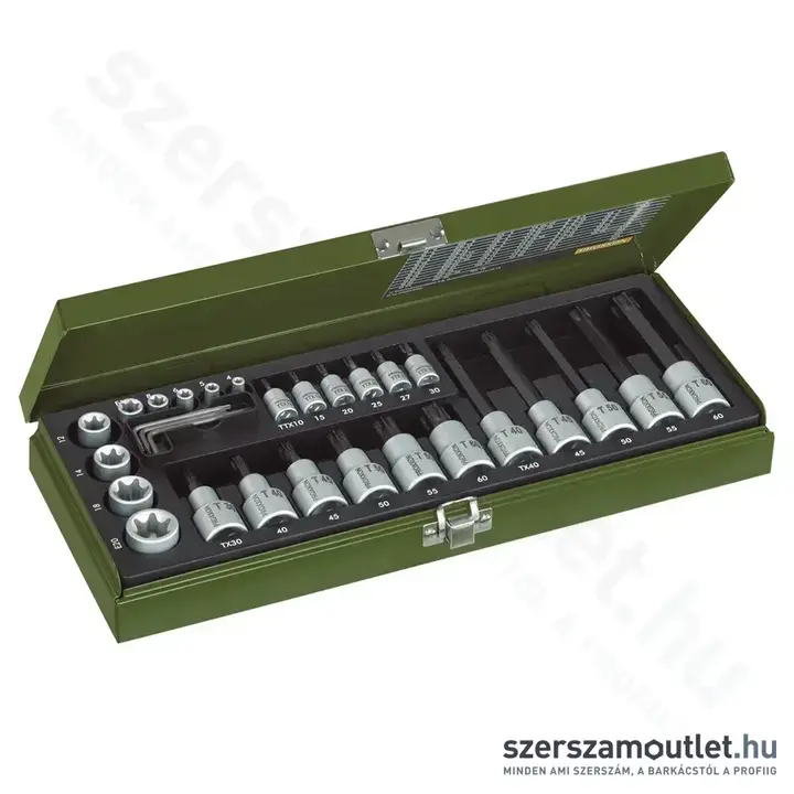 PROXXON Torx dugókulcs készlet 1/4", 1/2" 29db-os