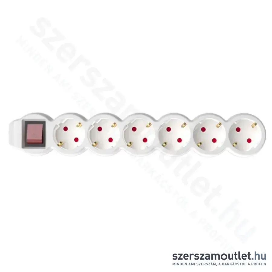 SOMOGYI Home Hálózati elosztó, 10m, H05VV-F 3G1,5mm2, IP20, 3500W (NV 6K-10/WH/1,5)