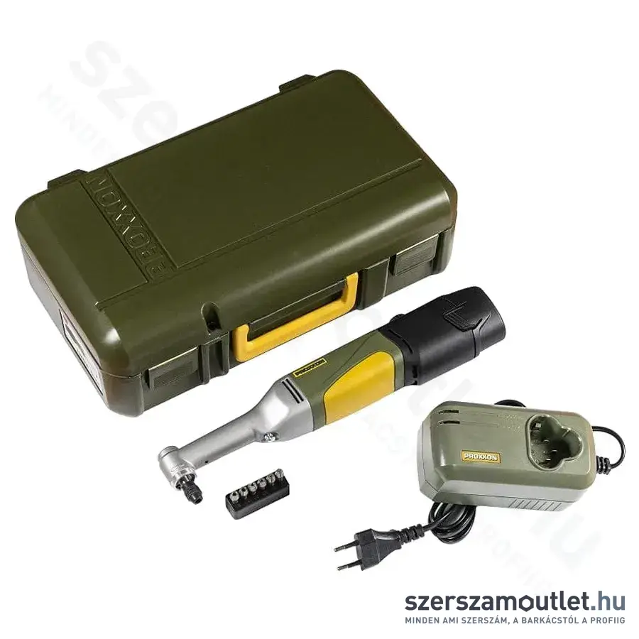PROXXON LWB/A Akkus, hosszú nyakú, sarokfúró gép (2,6Ah/10,8V) + befogópatron 1-3,2mm