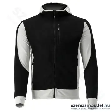 YATO Polár pulóver, kapucnis, cipzáras, XL-es (Fekete/Fehér)