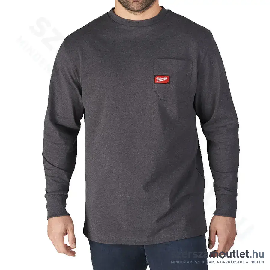 MILWAUKEE WT LS GR M Hosszú ujjú zsebes póló SÖTÉTSZÜRKE (M)
