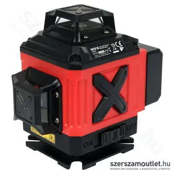 YATO 4D Vonallézer 1/4", zöld, IP52, 520-530nm, 25m (2x2,4Ah/3,7V) + állvány 1m