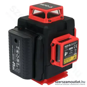 YATO 4D A+ Vonallézer 1/4", zöld, IP54, 520-530nm, 30m (2x4,0Ah/3,7V) + mini állvány