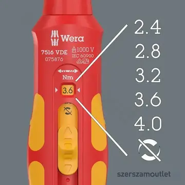 WERA 7516 VDE Kraftform Nyomaték csavarhúzó 2,4-4Nm