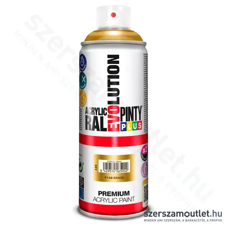 PINTY PLUS EVO Akril festék spray, P158, 400ml (Sárgaréz)