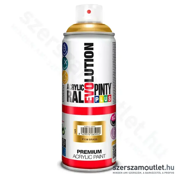 PINTY PLUS EVO Akril festék spray, P158, 400ml (Sárgaréz)