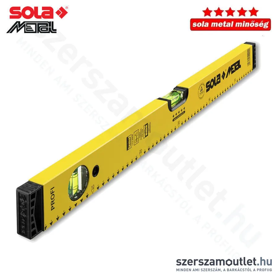 SOLA SM PROFI 120 Alumínium vízmérték 1200mm [Sárga] (SOLAPRO1200) (695014SM)