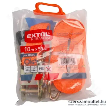 EXTOL Rakományrögzítő gurtni, kampós, max.:4000kg, 10mx50mm