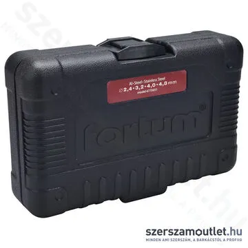 FORTUM Adapter készlet popszegecsekhez, fúrógépbe fogható 1/4" (2,4-4,8mm)