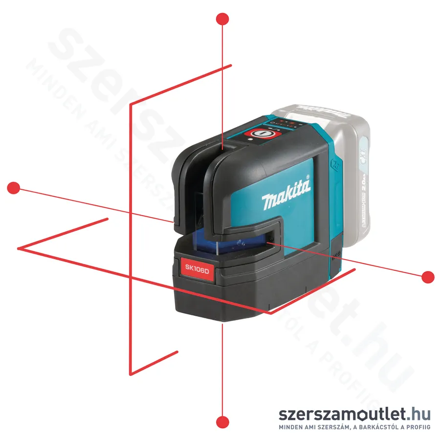 MAKITA SK106DZ Akkus Vörös Pont és keresztvonalas lézer CXT Li-ion 12V Max (Akku és töltő nélkül!)