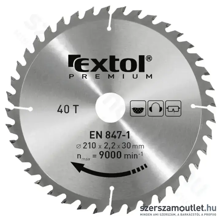 EXTOL Körfűrészlap, keményfémlapkás 125x22,2mm T24