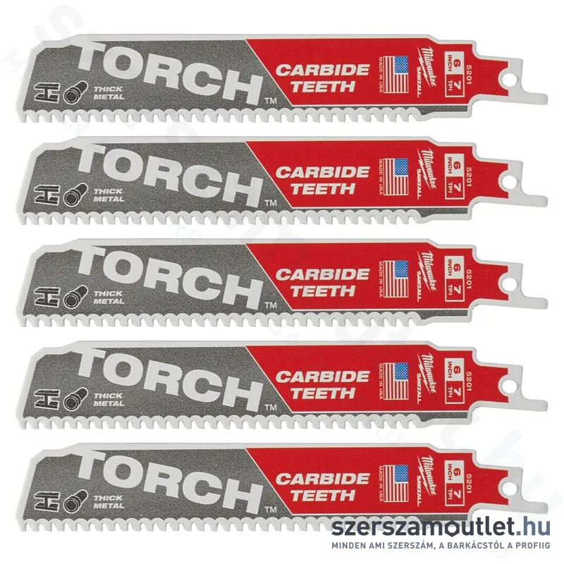 MILWAUKEE TCT TORCH orrfűrészlap fémhez, karbid bontó 150mm (5db) (48005501)