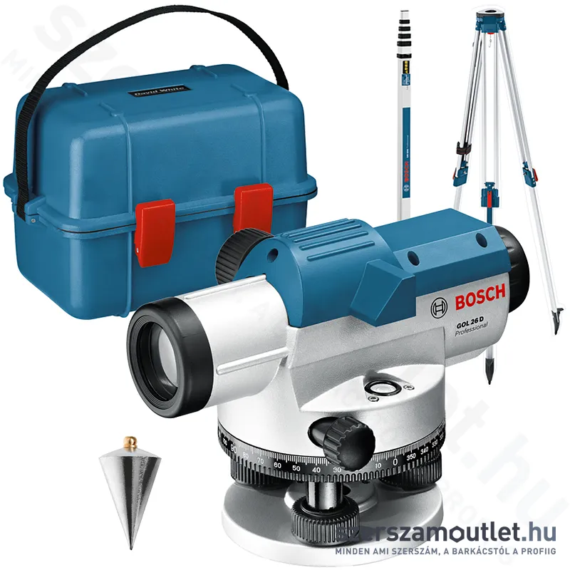 BOSCH GOL 26 D Optikai szintező +BT160 állvány +GR500 mérőléc (061599400E)