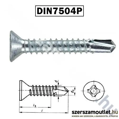 KOELNER Lemezcsavar Önfúró SFKH.D3,9×19mm DIN7504P/100db