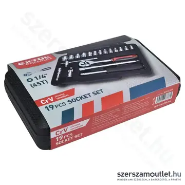 EXTOL Dugókulcs készlet 19 részes 1/4" (4-14mm)