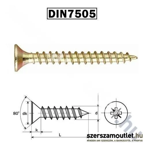 KOELNER Faforgácslapcsavar D3,0x16mm SF.KH. DIN7505 SHorg./100db