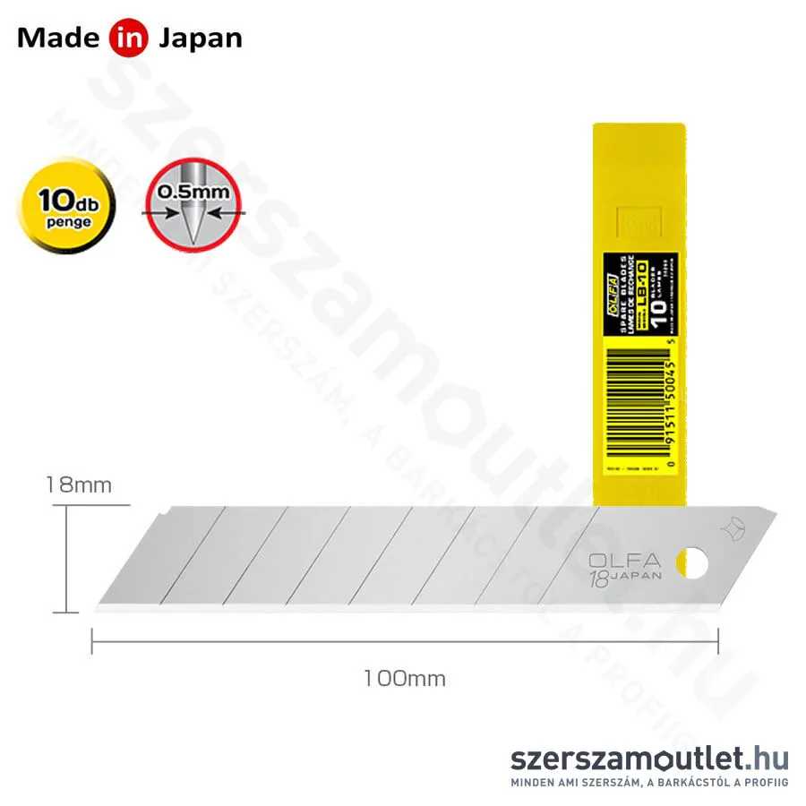 OLFA LB Penge 18mm | tördelhető [10db] (LB-10)