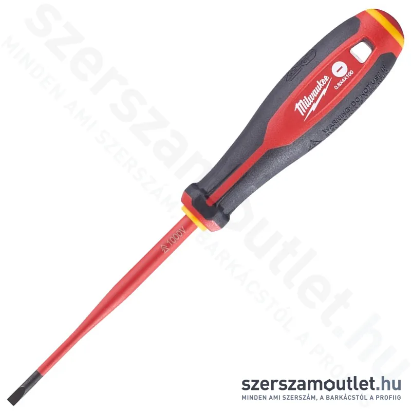 MILWAUKEE VDE szigetelt csavarhúzó lapos SL 0,8x4,0x100mm (4932464037)