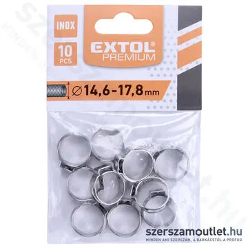 EXTOL Csőbilincs készlet, roppantós 14,6-17,8mm, 3/8"-os légtömlőhöz (10db)