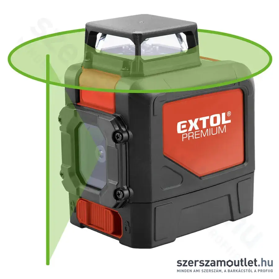 EXTOL Automatikus lézeres vízszintező ZÖLD (1x360fok+1 vertikális)