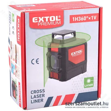 EXTOL Automatikus lézeres vízszintező ZÖLD (1x360fok+1 vertikális)