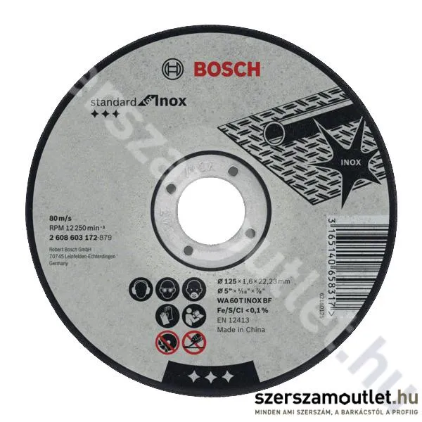 BOSCH Standard for Inox vágókorong 125x1x22,23mm (2608603171)