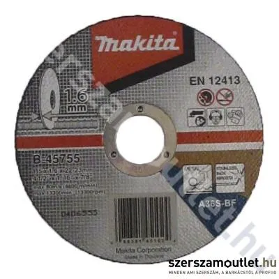 MAKITA Vágókorong 115x1,6 mm sarokcsiszolóhoz (B-45755)