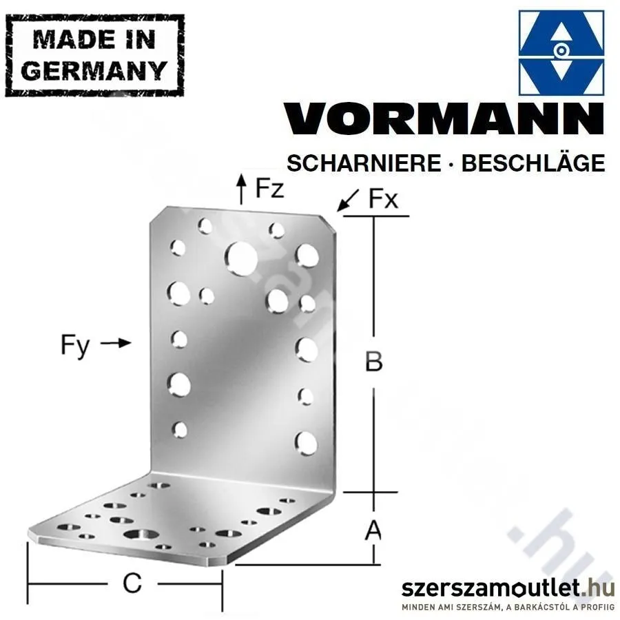 VORMANN Derékszög lemez 60x60x45mm (70923)